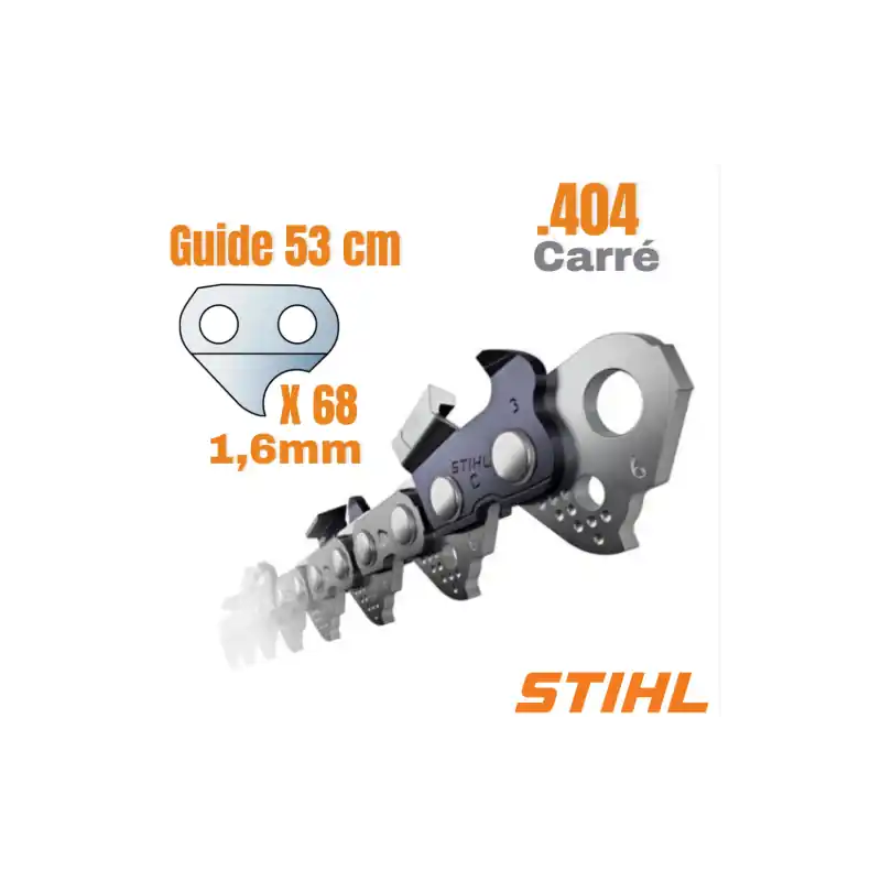 Chaine pour Stihl 050, 051 - 53 cm - pas .404 - 1,6 mm - 68 maillons Meilleur Prix