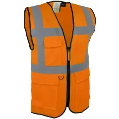 Gilet de signalisation haute visibilité orange multipoches taille M – SINGER SAFETY – GARO02 Petit Prix