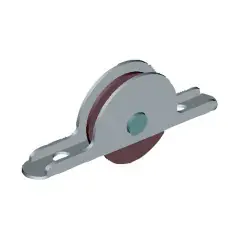 Galet sur rouleaux pour porte lourde gorge 5mm 72,5×20,5mm axe D4 – MONIN – 111210 Vente Directe