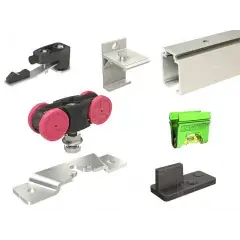 Ensemble rail 1,95 m et accessoires pour porte 21 / 60 kg – MANTION – SAF10-80-195-2 Nouveauté