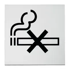 Petit Prix Plaque ne pas fumer 120x120mm adhésive aluminium argent - DUVAL - 66-0102-2306