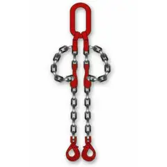 Elingue chaîne 2 brins avec crochet à chape de sécurité à verrouillage automatique + crochet de raccourcissement à chape L2m – CHAPUIS – KLB026 Solde