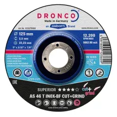 Disque à tronçonner les métaux AS 46 / AS 30 T Inox 125x2,5mm - DRONCO - 1123270100 Dernière Chance