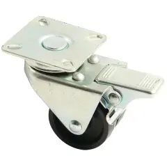 Roue double galet 50mm platine carré pivotante avec frein – AVL – 590056A Prix Réduit