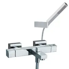 Paiement Sécurisé Mitigeur bain-douche thermostatique KUATRO 4736MK chromé poignées en laiton avec ensemble de douche – RAMON SOLER – 257280