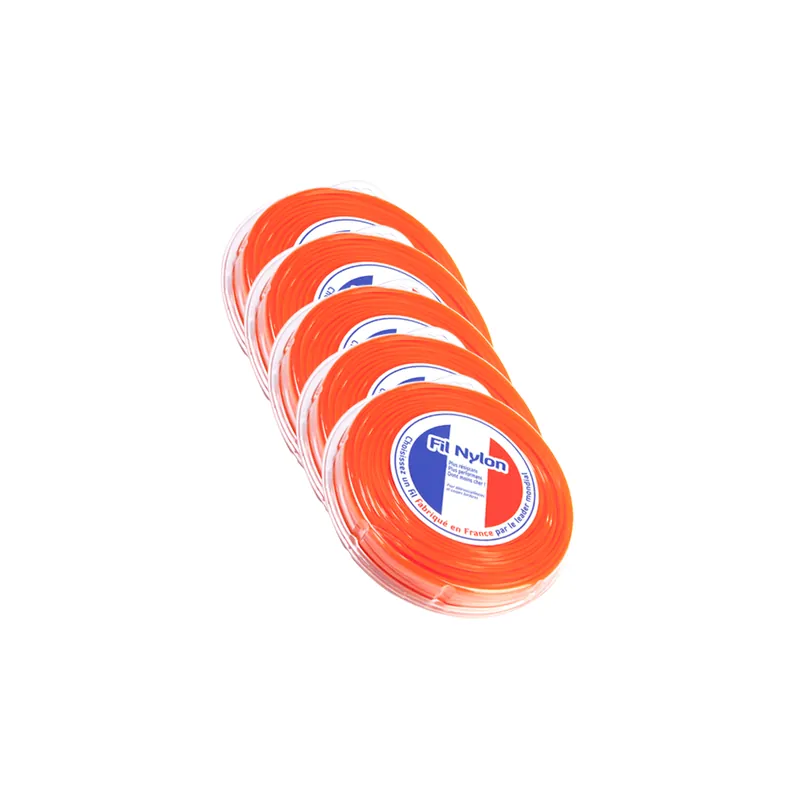 5 blisters fil débroussailleuse Carré 4 mm x 25 m Fil Nylon Commander Vite
