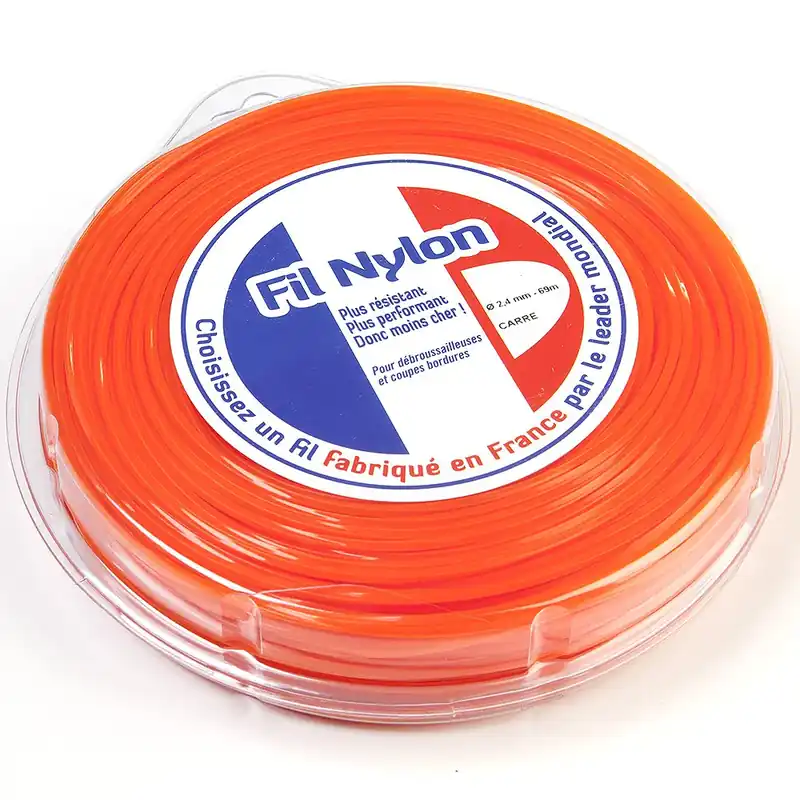 Fil débroussailleuse Carré 2,4 mm x 69 m Fil Nylon Réduction