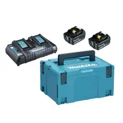 Bon Marché Pack énergie 18V Li-Ion 2 batteries BL1860B 6Ah + chargeur double DC18RD) en coffret MAKPAC III – MAKITA – 198077-8