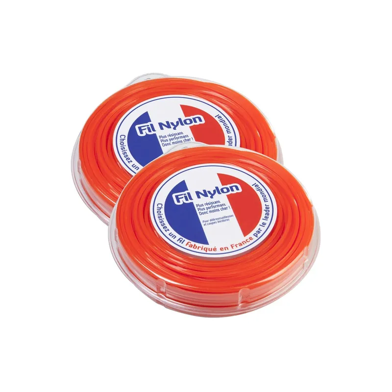 Achat Immédiat 2 blisters fil débroussailleuse Carré 3 mm x 44 m Fil Nylon