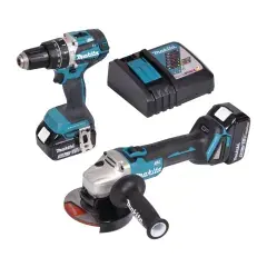 Pack 2 outils 18V (DGA506Z + DHP484Z) + 2 batteries Makstar 5Ah + chargeur + 2 coffrets MAKPAC – MAKITA – DLX2210TJ1 Affaire À Saisir
