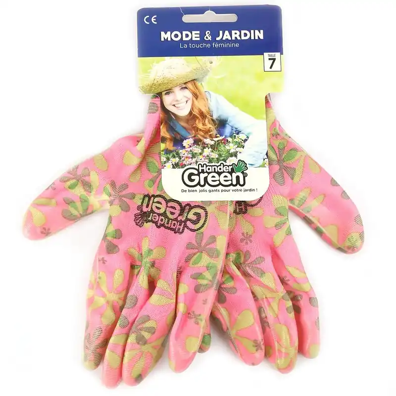 Gants imprimés féminin. Travaux jardin. Taille 7. HanderGreen® Commande En Gros