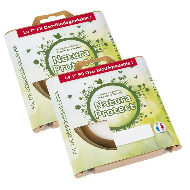 2 blisters fil débroussailleuse Rond 1,3 mm x 15 m Natura Protect Paiement Sécurisé