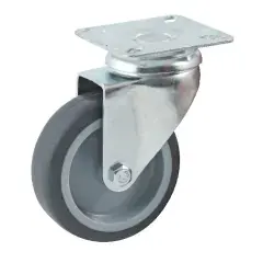 Roulette diamètre 50mm hauteur 72mm caoutchouc gris platine pivotant + frein – AVL – 557850H Meilleur Prix