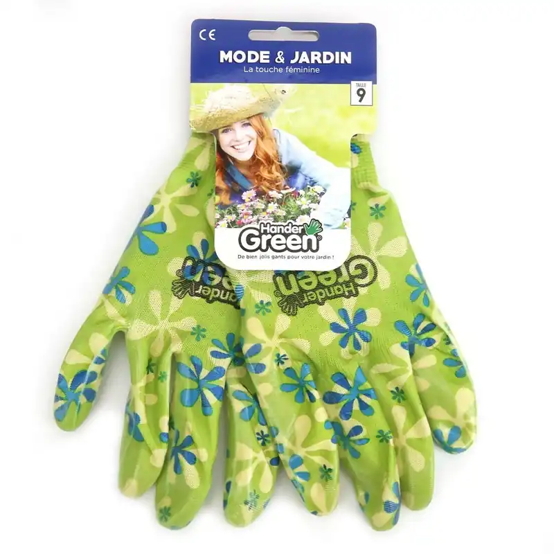 Jusqu&rsquo;à Épuisement Des Stocks Gants imprimés féminin. Travaux jardin. Taille 9. HanderGreen®