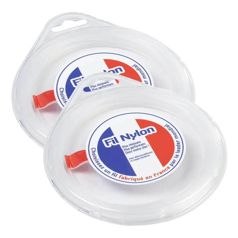 2 blisters fil débroussailleuse Rond 1,6 mm x 15 m Fil Nylon Pas Cher