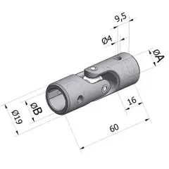 Vente Directe Genouillère 19mm F13/13 avec vis RAL 9016 – CHERUBINI – 7673ZLCH16V