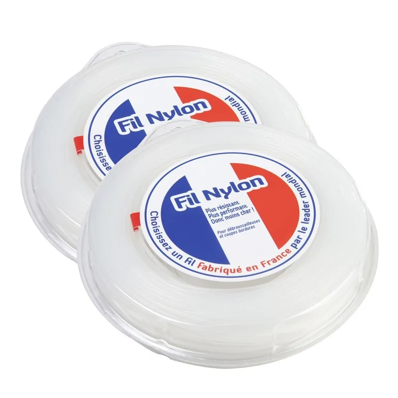 2 blisters fil débroussailleuse Rond 2,4 mm x 45 m Fil Nylon Retour Gratuit