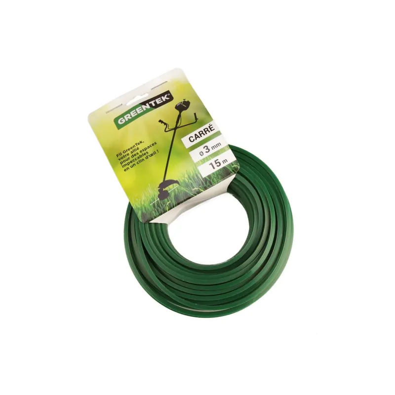 Commande En Gros Fil débroussailleuse Carré 3 mm x 15 m Greentek