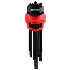 Jeu de 9 clés mâles étoile percée noires – HANGER – 250117 Haute Qualité