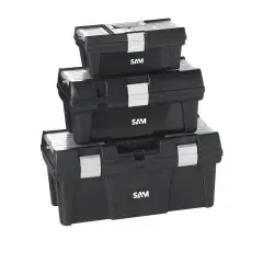 Lot de 3 caisses à outils en PVC – SAM OUTILLAGE – CAO-PACK Seulement Aujourd&rsquo;hui