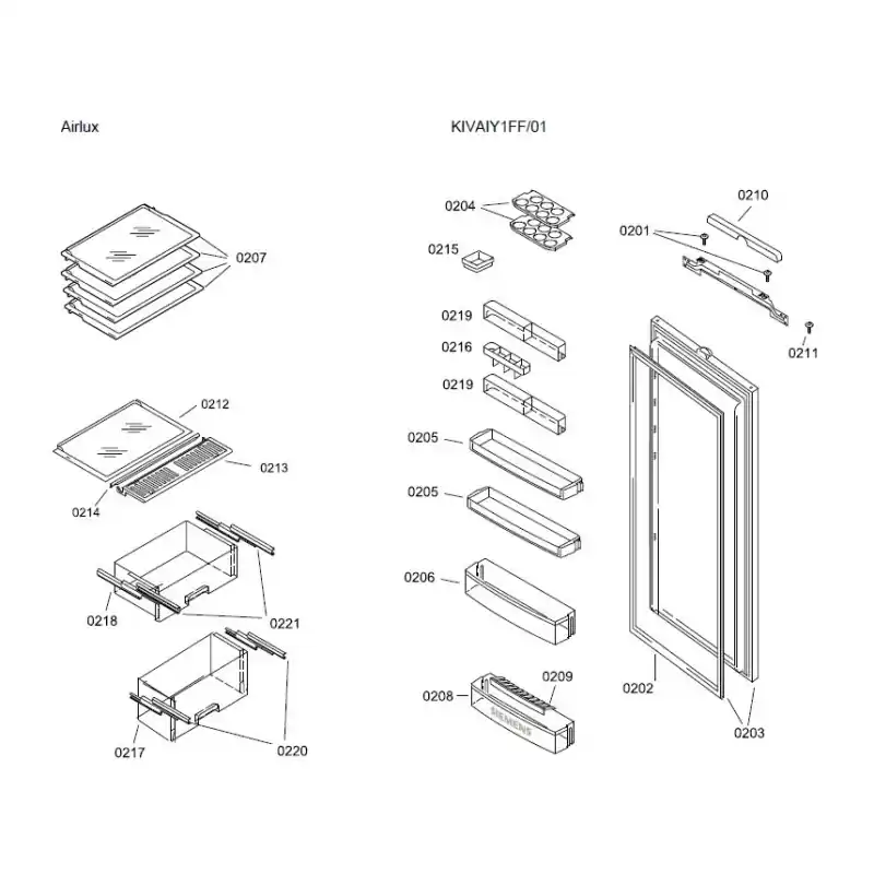 Balconnet pour réfrigérateur AIRLUX RMF30A Dernier Modèle