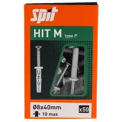 Cheville à frapper HIT M 8X40 / 10P boîte de 50 – SPIT – 060090 Bon Plan