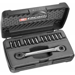 Coffret clé à cliquet et porte-embouts – FACOM – 65.PEJ13 Bon Plan