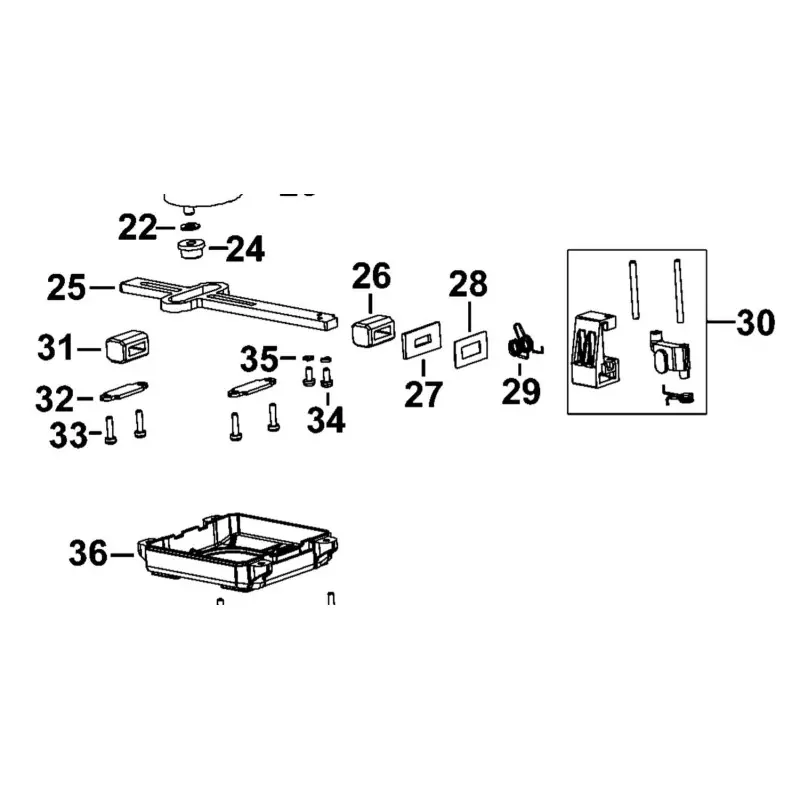 FIXATION LAME 90597891 pour SCIE SCORPIO BLACK & DECKER RS890, KFBES890 Prix Cassé