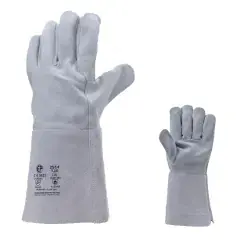 Gants de protection soudeur croûte vachette manchette 15cm gris T10 – SACOBEL – MO2514 Certifié