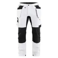 Pantalon peintre stretch 2D avec poches flottantes blanc/noir T38L – BLÅKLÄDER – 177018321099C114 Promotion
