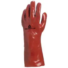 Gant de travail PVC73 en coton enduit PVC rouge 27cm T10 – DELTA PLUS – PVC732710 Certifié