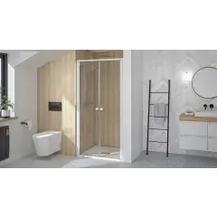 Porte de douche SUPRA 2P pivotante 80cm profilé blanc verre transparent – KINEDO – PA1530BTN Achetez Aujourd&rsquo;hui