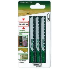 3 lames scie sauteuse type T pour bois déco 20à25mm – SMARTOOL TECHNIC – 961102 Offre Du Jour