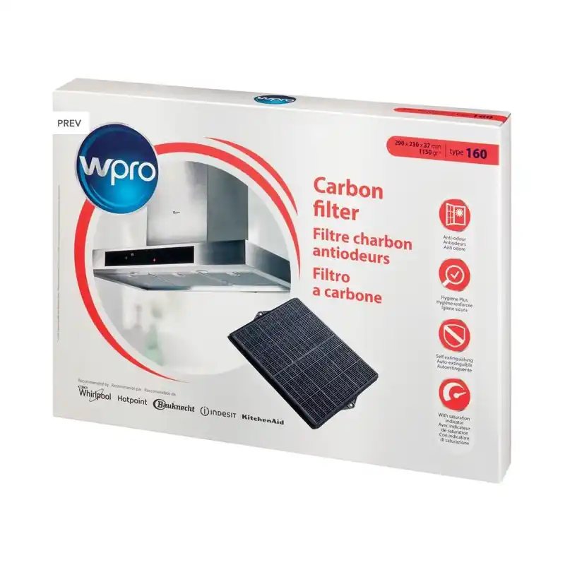 Authentique Filtre à charbon 484000008693 TYPE 160 rectangulaire 290 X 230 X 39 MM