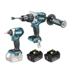 Pack de 2 outils LXT 18V (DTD154 + DHP481) + 2 batteries 5Ah (sans chargeur) – MAKITA – DLX2175TJ Prix Choc