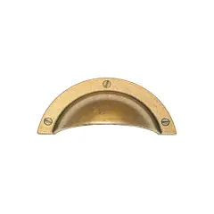 Poignée RUSTIQUE coquille entraxe 64mm zamak finition laitonné vieilli – CADAP – 763/2S Nouvelle Collection