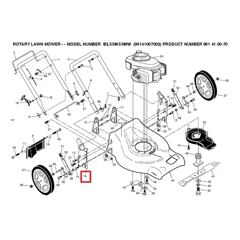 Remise Support guidon 532434512 tondeuses BESTGREEN, MC CULLOCH, PARTNER, JONSERED