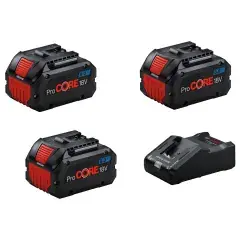 Pack de 3 batteries ProCORE 18V 8Ah + chargeur GAL18V-160 – BOSCH – 0615A5004Y Réduction