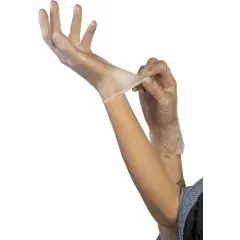 Boîte de 100 gants jetables vinyles transparents poudrés T9/10 – 6661210 Meilleur Prix