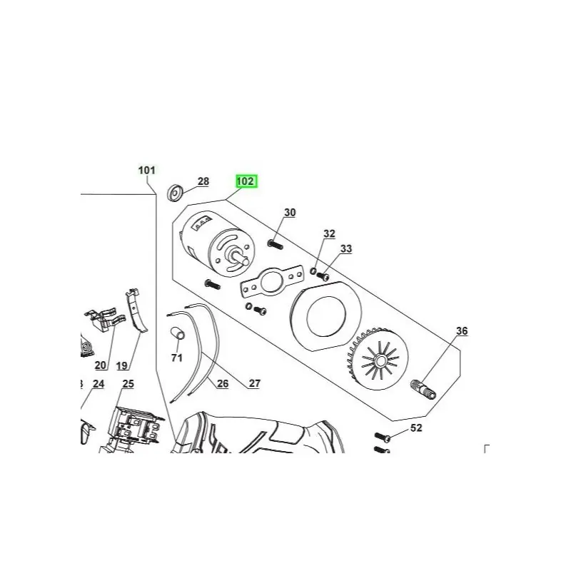Moteur complet rabot RYOBI One+ R18PL Nouvelle Collection
