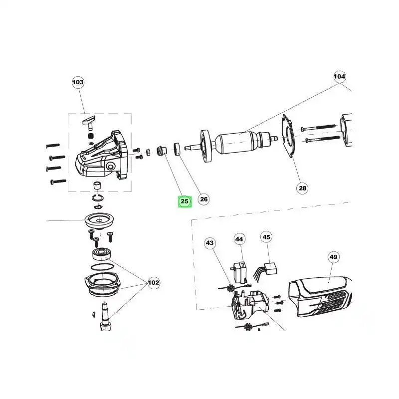 Engrenage sortie moteur meuleuse RYOBI RAG1010-125 Bon Marché