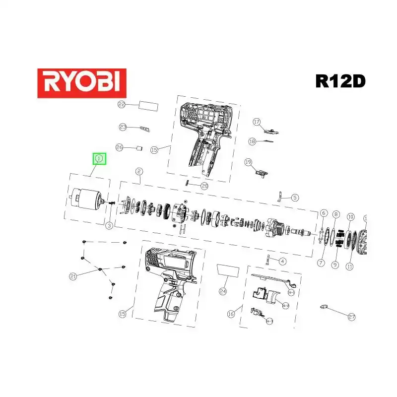 Quantité Limitée Moteur perceuses – visseuses sans fil RYOBI R12DD-L13S
