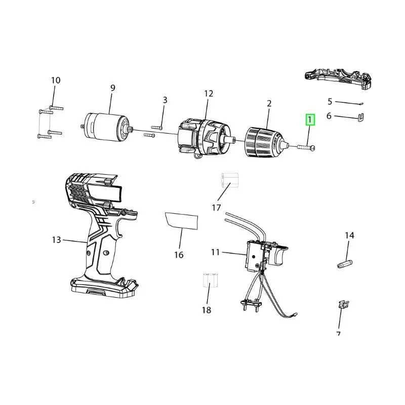Nouveauté Vis de mandrin visseuses / perceuses RYOBI CCD1801 – R12SD-LL13S