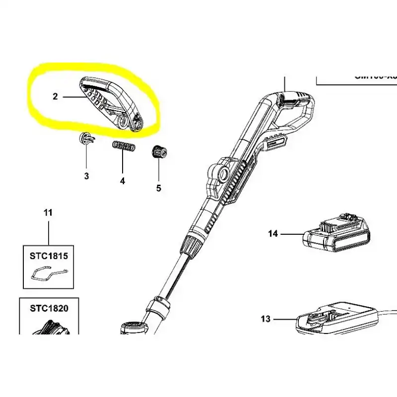Vente Directe Poignée coupe bordure BLACK + DECKER STC1820 – STC1825CM