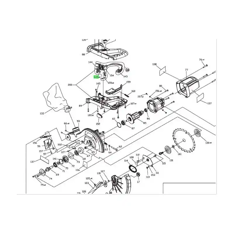 Promotion Charbon moteur scie à onglet RYOBI EMS190DCL