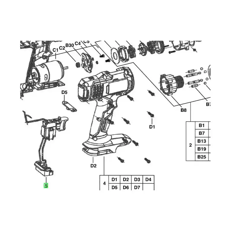 Interrupteur perceuses / visseuses AEG BS18G-LI / BS18GNC-142C Expédié Aujourd&rsquo;hui