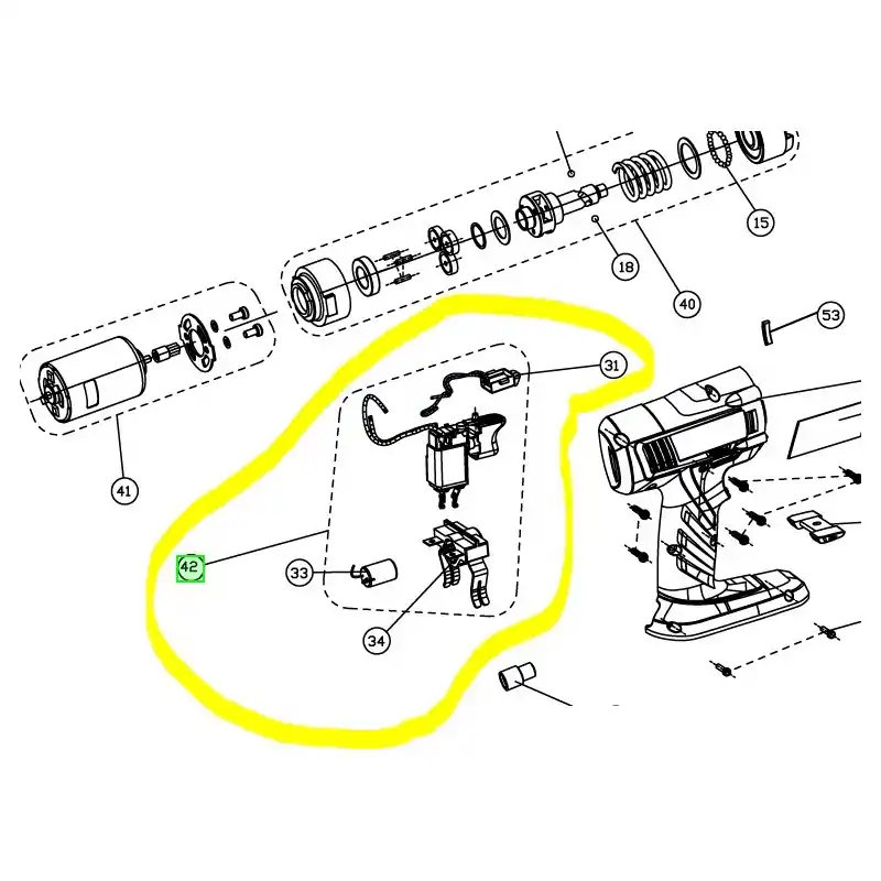 Interrupteur pour clé à choc RYOBI BIW180M – BIW180L13S Expédié Aujourd&rsquo;hui