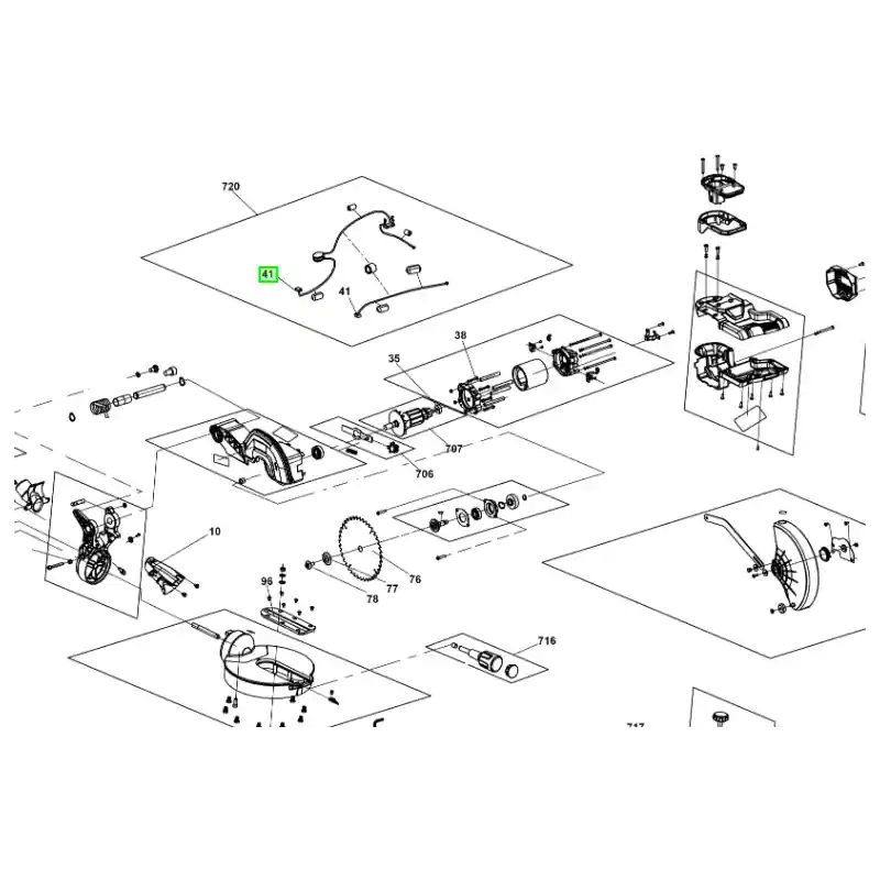 Charbon scie à onglet RYOBI modèle EMS190DCL Dernière Chance