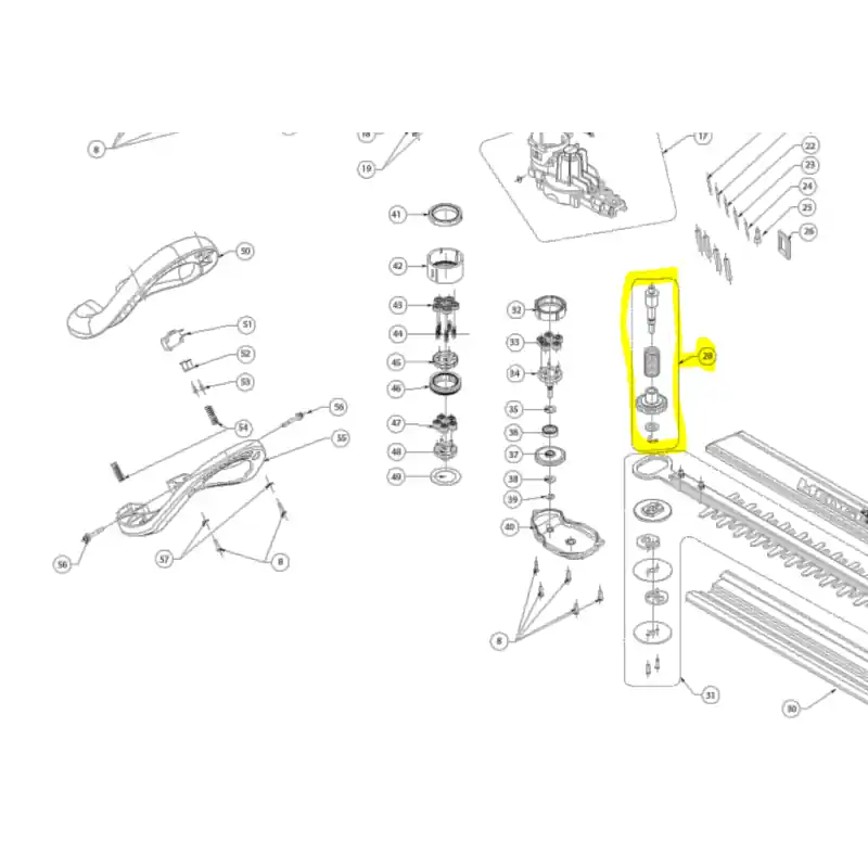 Arbre d‘embrayage taille haie électrique RYOBI RHT36C60R26 / RHT36B60R Dernier Modèle